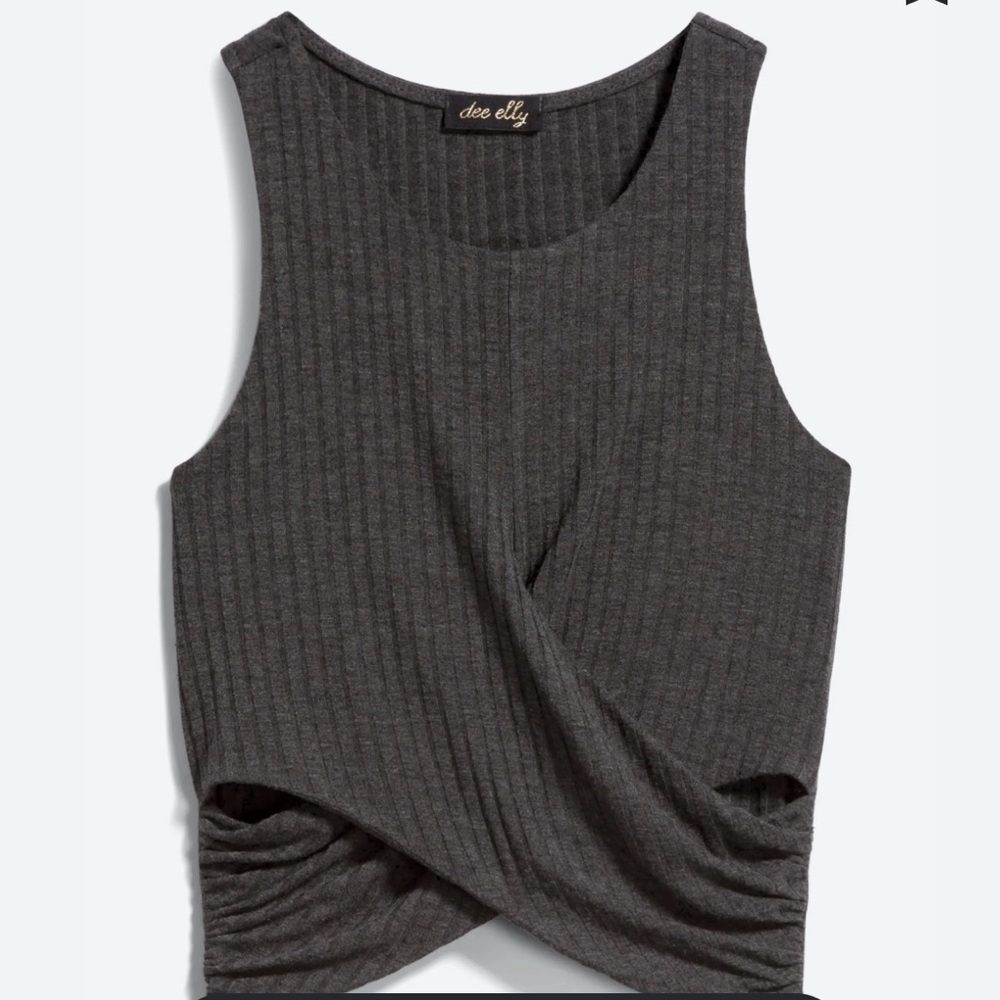 Crop Top Crossover Twist Front Tank